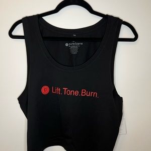 Pure Barre Black Crop Tank with Red Logo